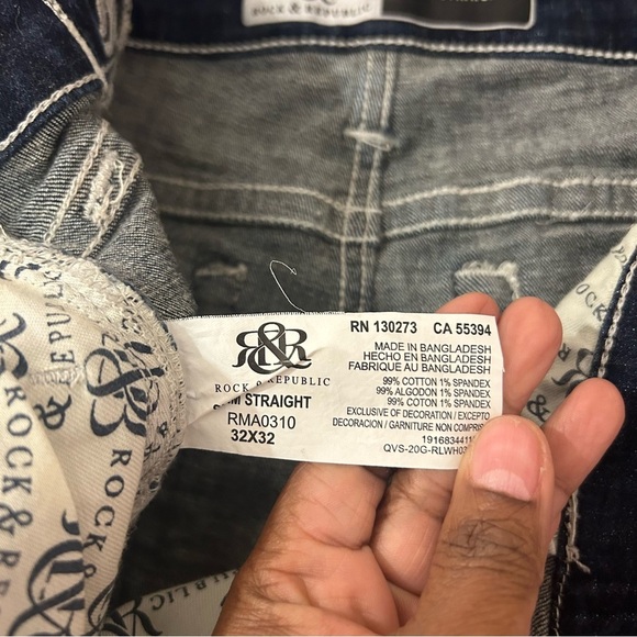 Rock & Republic Men’s Slim Straight Jeans Denim 32X32 - Picture 6 of 9